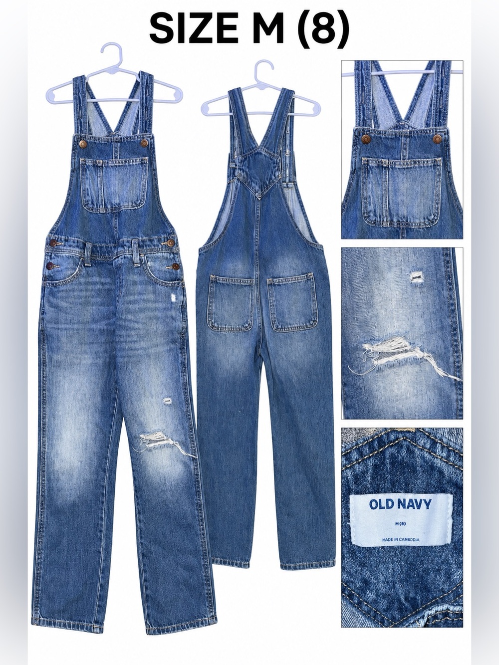 Size medium distressed overalls